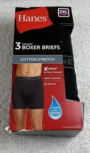 NEW Hanes Tagless Boxer Briefs Men’s 2XL Comfort Stretch (3 Pair) **SEE DESCR** - Picture 1 of 10