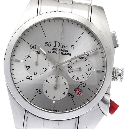 Dior Cyfuru Rouge CD084611 Data Cronografo Quadrante Argento Automatico Uomo_879219