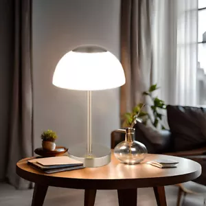 Tischleuchte Tischlampe Nachttischlampe Tageslicht Akku Touchdimmer LED H 28 cm - Bild 1 von 9