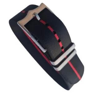 Premium NATO Strap Uhren Armband Farbe: schwarz & rot Bandbreiten 18, 20, 22 mm - Bild 1 von 6
