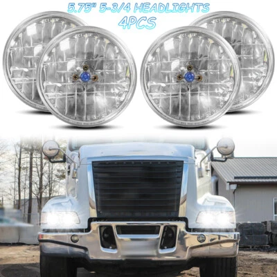 For Volvo VHD 2001-2019 5 3/4" 5.75" Halogen Headlights Hi-Lo Beam DOT Approved - Image 1 of 4