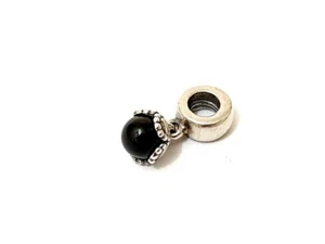 Pandora Dangle Bead Charm Sterling Silber 925 mit Onyx Anhänger - Bild 1 von 2