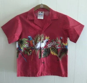 New Hawaiian Togs Parakeets Birds Youth Unisex Size 8 Button Casual Shirt - Picture 1 of 9
