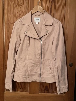 Chaqueta vaquera rosa rubor talla mediana alta azul marino antigua para mujer cremallera completa Foto 1 de 4