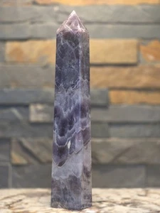 1,9 Pfund 9 Zoll x 2 Zoll Top-Qualität natürlicher Traum Amethyst Quarz Kristall Turm - Bild 1 von 5