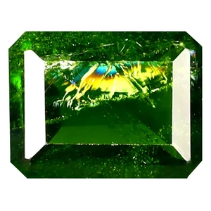 2,01 ct Achteckschliff (9 x 7 mm) unbeheizt 100 % natürliches grünes Chromdiopsid - Bild 1 von 1