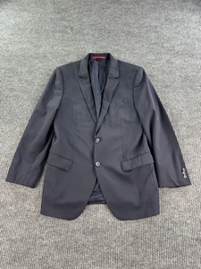Hugo Boss Suit 40 R Blue Wool Solid Designer Premium Jacket Pants Set 34x33 - Picture 1 of 22