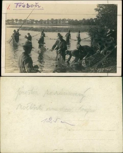 Postal Třeboň Fischer im See - Pescador 1928 - Imagen 1 de 3