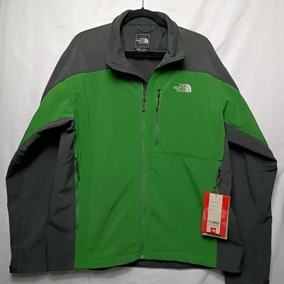 The North Face Apex 仿生夹克男式 XL 羊毛衬里软壳绿色全新带标签  — 第 1/4 张图片
