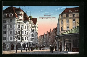 AK Augsburg, Bürgermeister Fischer-Straße vom Königsplatz aus mit Moritzplatz - Picture 1 of 2
