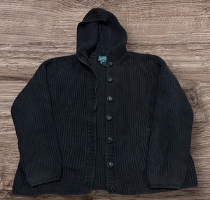 Ralph Lauren | Suéter con capucha acanalada negra | Leer descripción - Imagen 1 de 4