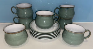 Denby Regency grün 6 x Tee Kaffeetassen & Untertassen und Zuckerdose Vintage - Bild 1 von 2