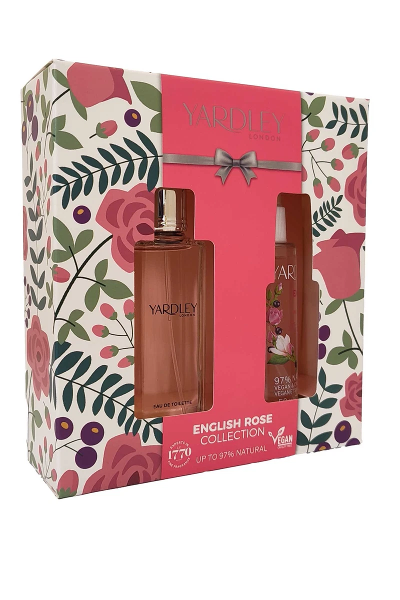Yardley London English Rose EDT & Body Mist Set – Geschenkbox Für Frauen, Vegan, Tierversuchsfrei, Mit 94% Natürlichen Inhaltsstoffen