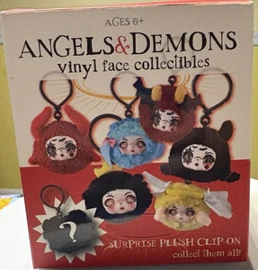 ANGELS & DEMONS Vinyl Gesicht Sammlerstücke Plüsch Schlüsselanhänger Clip-On Blindbox Neu - Bild 1 von 4