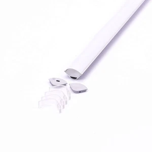 1 pz LED Strip Mounting Kit with Diffuser Aluminum Milky Gypsum Corner Round 200 - Foto 1 di 1