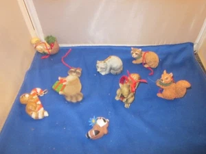 Lote de 11 adornos navideños animales vintage cerdos, conejos, leones, ovejas - Imagen 1 de 5