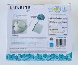 Luxrite Square Ultra Thin LED Recessed Light With Junction Box 12W 1000 Lumens - Picture 1 of 2