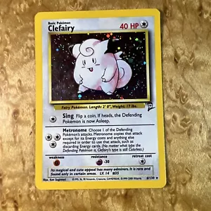 Clefairy 6/130 Holo Base Set 2 Cartas Pokémon Juego de cartas coleccionables WoTC De colección Casi Nuevo Como Nuevo - Imagen 1 de 5