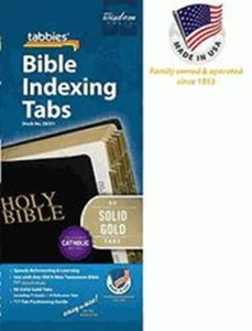 Bible Index Tabs Solid Gold - Catholic - Picture 1 of 1