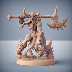 Barbarian Axe Hero Snakeslayer 2 - Artisan Guild Fantasy Dungeons & Dragons Mini - Picture 1 of 2