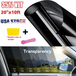 Película de tinte para ventana enrollable de 20" x 10 pies 35 % VLT bloque UV para vidrio de oficina en casa de automóvil - Imagen 1 de 15