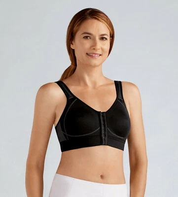 Sujetador de sujeción frontal Amoena 'Ester' sujetador posquirúrgico mastectomía - negro Foto 1 de 4