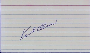 Handsignierte Karteikarte - Karl Olson Boston Red Sox Washington Senators († 2010) - Bild 1 von 1