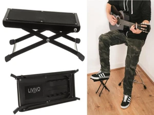 LIVIVO GITARRENFUSSHOCKER RUHE SCHWARZ KLAPPBAR TRAGBARER FUSSHOCKER AKUSTISCHE PRAXIS - Bild 1 von 7