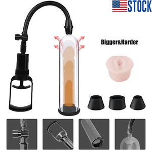 Penis Pump Power Vacuum For Men Man Big Dick Growth Male Enlarger Enlargement - Picture 1 of 20