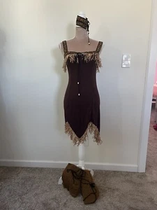 Women’s size small Native American costume dress with boot covers and arm wrap - Picture 1 of 9