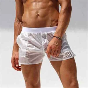Men's See-Through Swim Shorts Swimwear Quick Dry Swimming Trunks Boxer Briefs - Picture 1 of 26