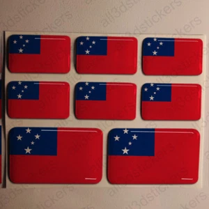 Autocollant Samoa Drapeau 3D Résine Adhésif Relief Autocollants Samoa Voiture - Imagen 1 de 1