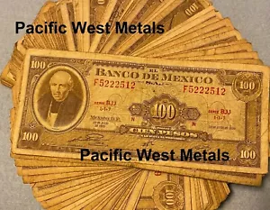 ONE CIRCULATED Mexico Banknote 100 Pesos Hidalgo Paper Money Mexican bills Cien - Picture 1 of 3