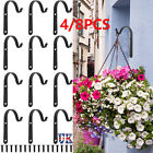 8x Garden Fence Hanging Pot Basket Planter Hooks Metal Outdoor Flowerpot Hangers