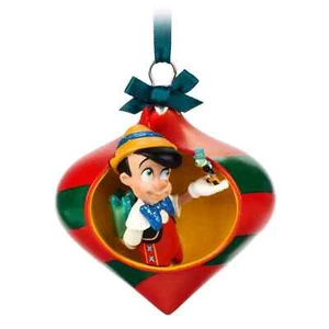 Disney Parks Pinocchio Jiminy Droplet Sketchbook Christmas Ornament NIB Free Sh - Picture 1 of 1