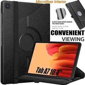 360 Samsung Galaxy Tab A7 10.4" T500 T505 2020 Leather Stand Cover Tablet Case - Picture 1 of 17