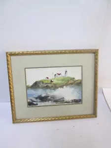 Pintura acuarela en marco dorado (artista desconocido... ¿RALPH?) 14"" x 12"" - - Imagen 1 de 4