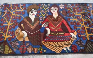 Alfombra de lana persa pictórica hecha a mano 2'8 x 4'10 hecha a mano 3x5 - Imagen 1 de 9