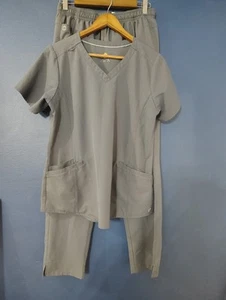 Scrub Set WonderWink Medium Gray Women Spread Good Cheer Polyester/Cotton - Picture 1 of 11