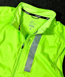 Mint! Nike DriFit Running Vest-Mens S-Neon Yellow- Reflective-Gridliner-Thermal - Picture 1 of 10