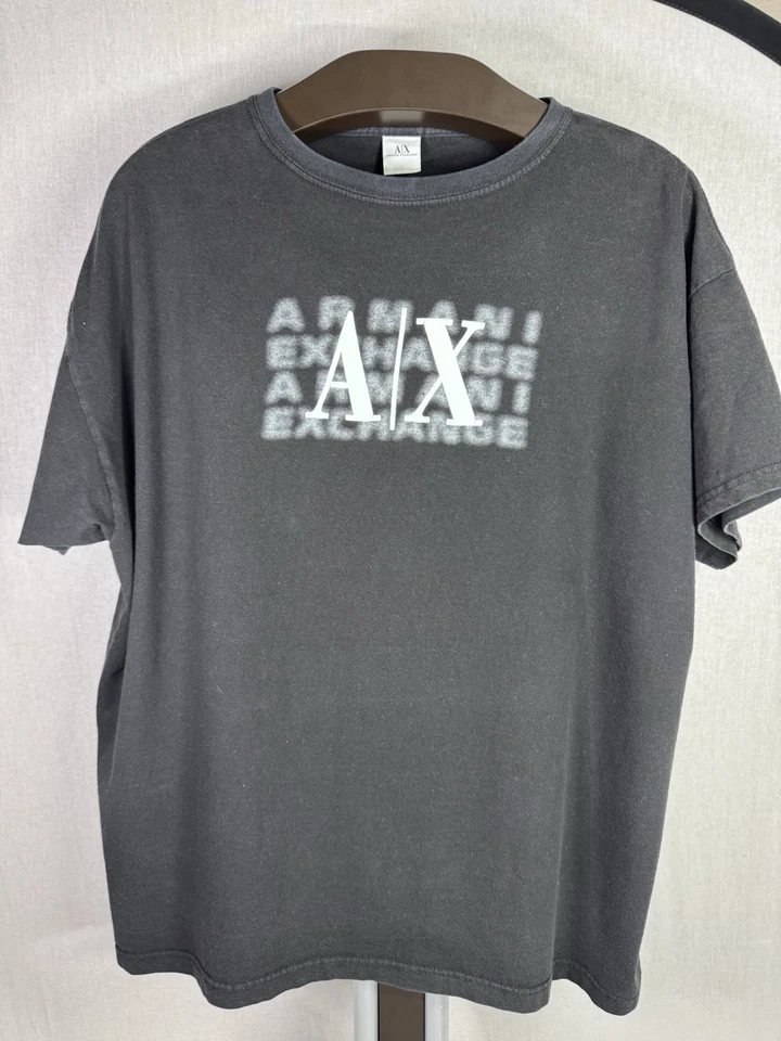 Camiseta de manga corta Armani Exchange para hombre talla XL gris carbón 100 % algodón usada Foto 1 de 4