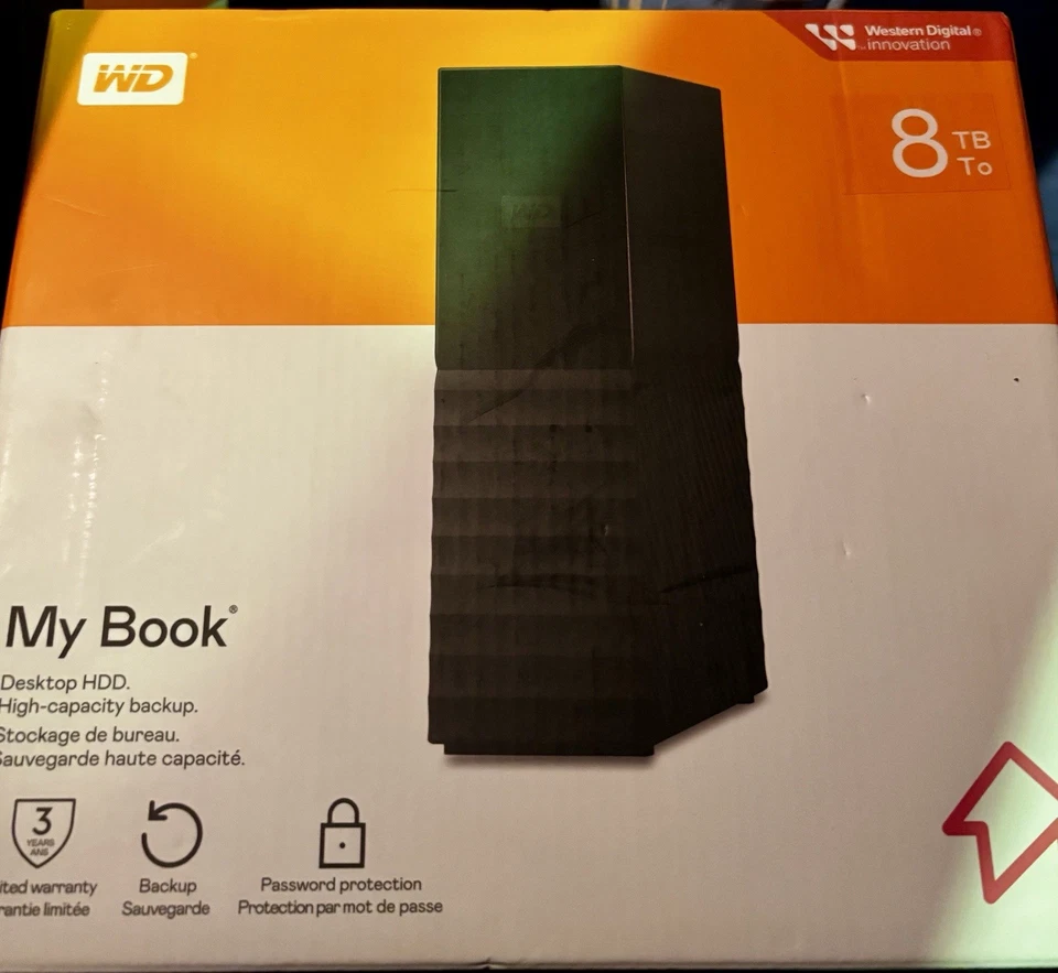 Disco duro externo Western Digital de 8 TB - MyBook - HDD - ¡NUEVO!  ¡S&H GRATIS! Foto 1 de 1