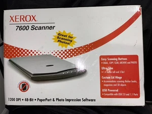 Xerox 7600 Scanner 1200 DPI 48 Bit Paper Port Photo Impression Software NEW - Picture 1 of 4