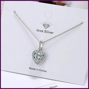 Zirkon Herz Anhänger Halsketten für Damen Luxus Designer - Bild 1 von 24