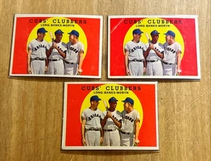 1959 Topps Cubs' Clubbers Ernie Banks, Dale Long, Walt Moryn #147 Lot (3) Insert - Picture 1 of 2