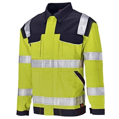 Dickies Hi-Vis Roadside Bomber Jacket SMALL - EN20471 Class 2 Yellow Workwear