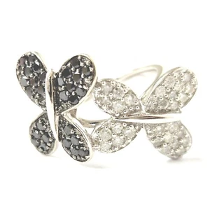 9ct White Gold Diamond Butterfly Ring Size O 4.7g 14.3mm Wide 0.50ct - Picture 1 of 11