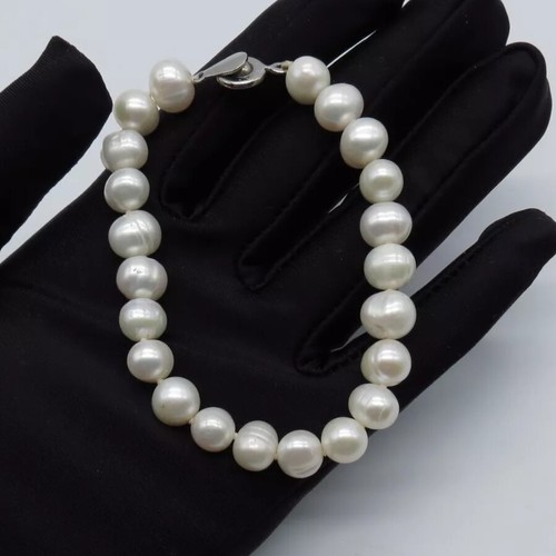 OFF WHITE Bracciale Teng Yue perle coltivate annodato a mano bianco sporco classico elegante 7"