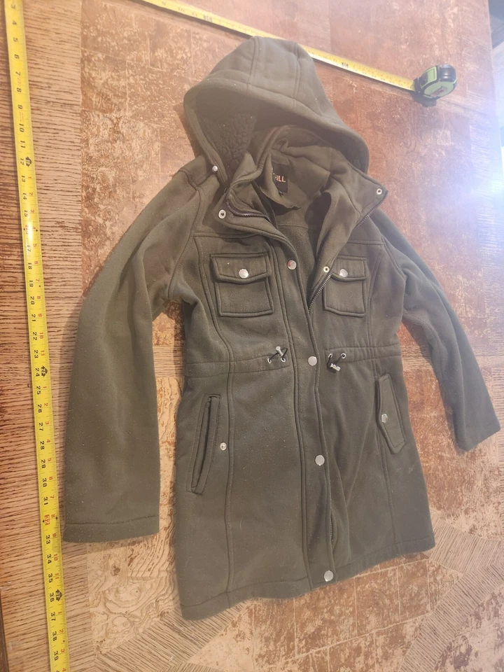 Big Chill Olive Leopardo Forrado Sherpa Capucha Vellón Anorak Para Mujer Grande #S128 Foto 1 de 3