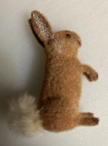 Vintage Kunstlerschutz Wagner Flocked Bunny Rabbit Label Handwork West Germany - Picture 1 of 7